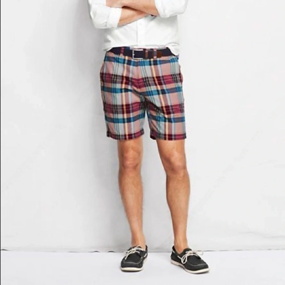 Land’s End Canvas Madras Bermuda Shorts NWT 30